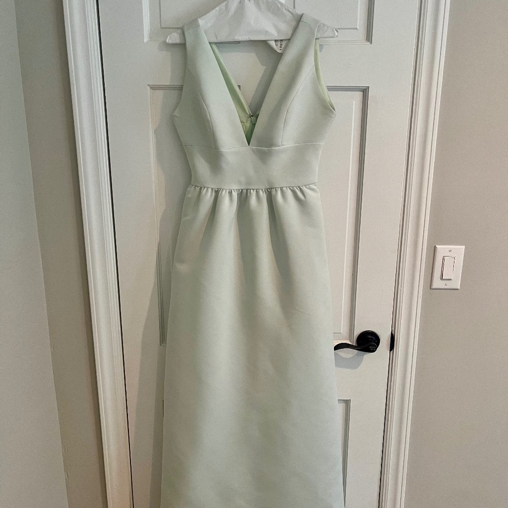 Amsale Mint Green Bridesmaids Dress - Amsale Size 10 (Standard Size 6)
